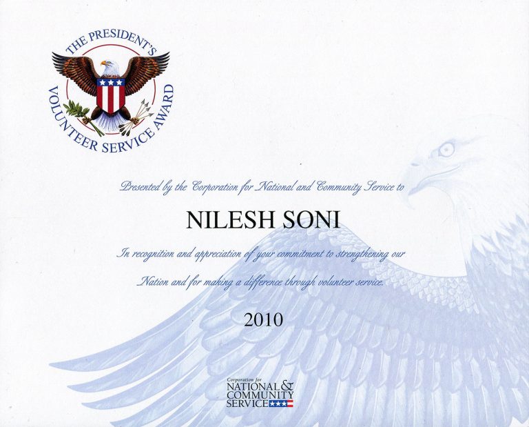 National & Community Service recognition