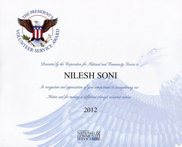 National & Community Service recognition