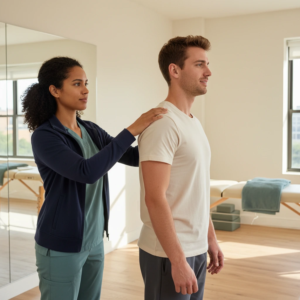 Patient receiving chronic pain assessment at Dynamic Physical Therapy in Queens Long Island