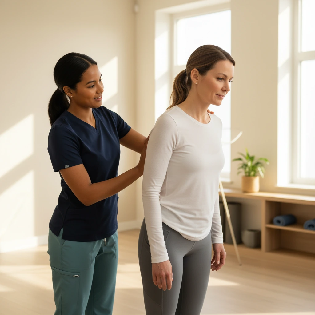 Compassionate physical therapist assessment for fibromyalgia patient at Dynamic Physical Therapy Queens
