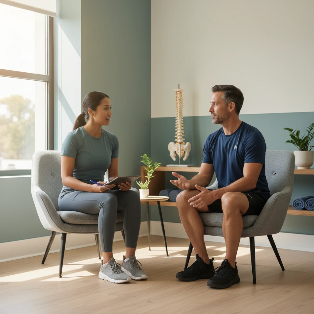 Dynamic Physical Therapy clinician working one-on-one with a fibromyalgia patient in Queens