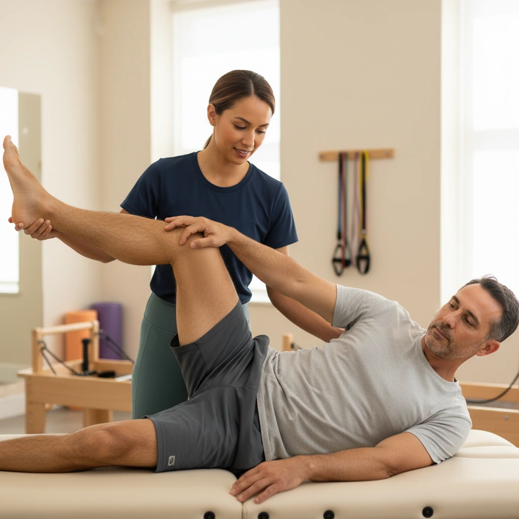 One-on-one joint rehabilitation session focused on restoring comfortable movement