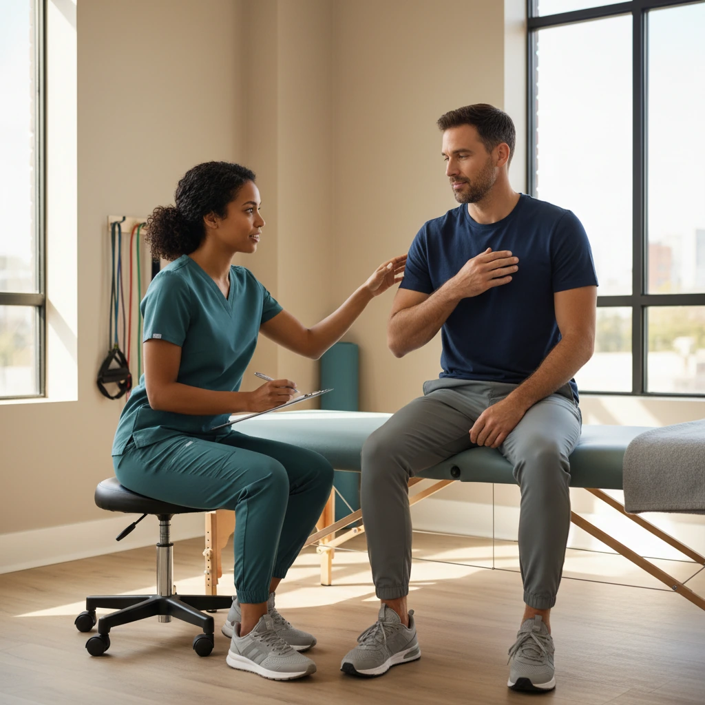 Dynamic Physical Therapy clinician treating a patient recovering from a motor vehicle accident in Queens