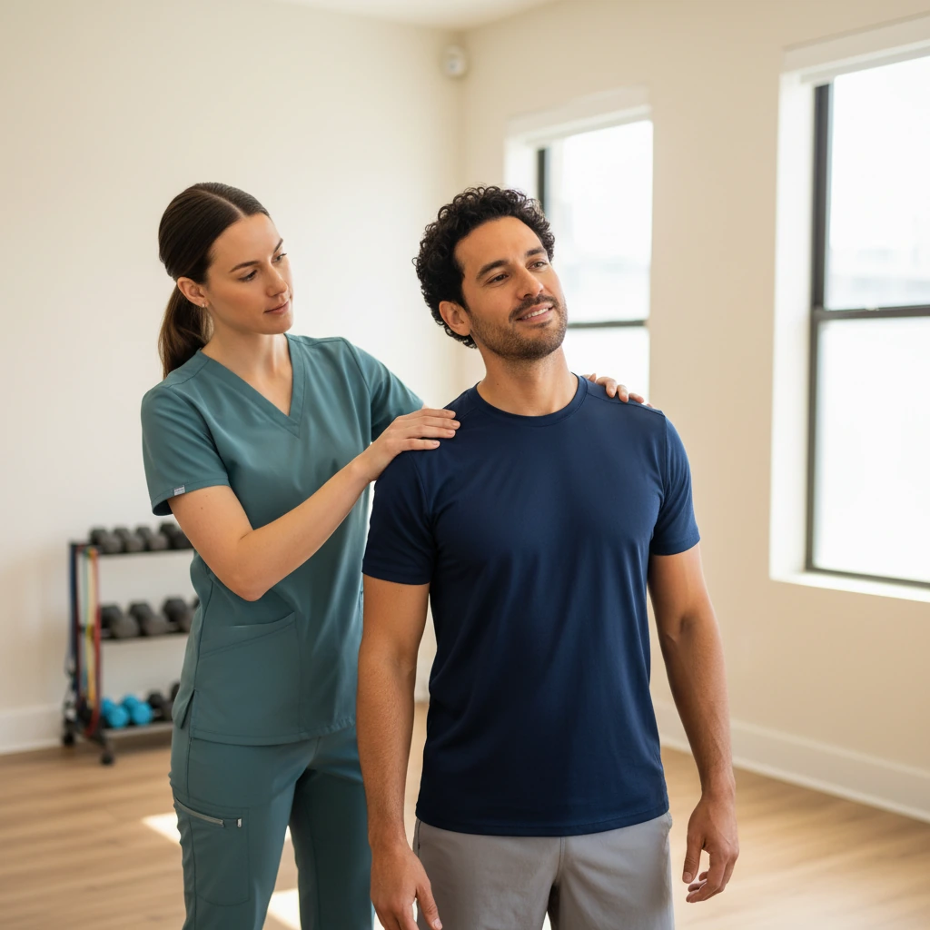 Dynamic Physical Therapy clinician performing cervical manual therapy on a patient