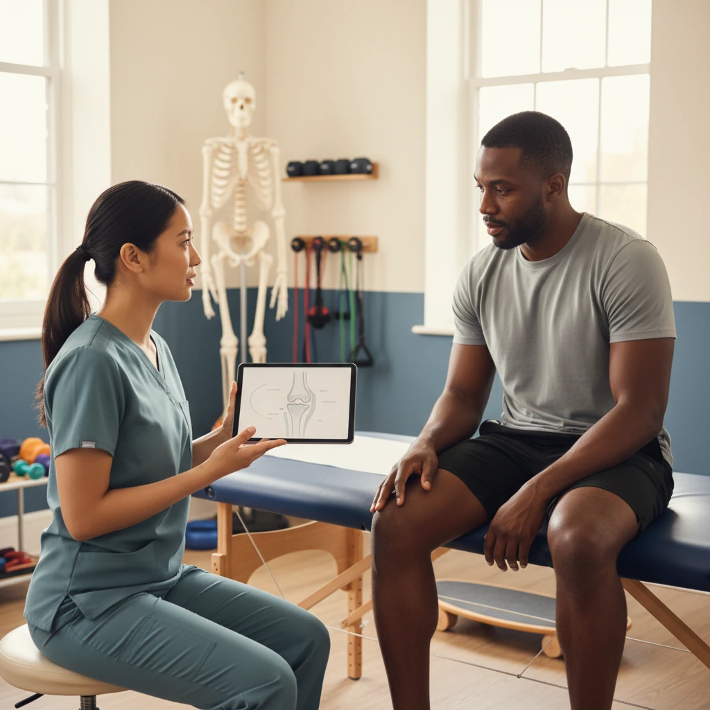 Dynamic Physical Therapy clinician performing sports injury rehabilitation treatment in Queens