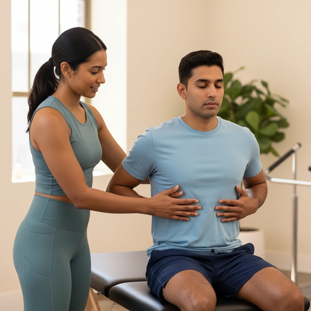 Long COVID rehabilitation breathing and exercise at Dynamic Physical Therapy Queens Long Island