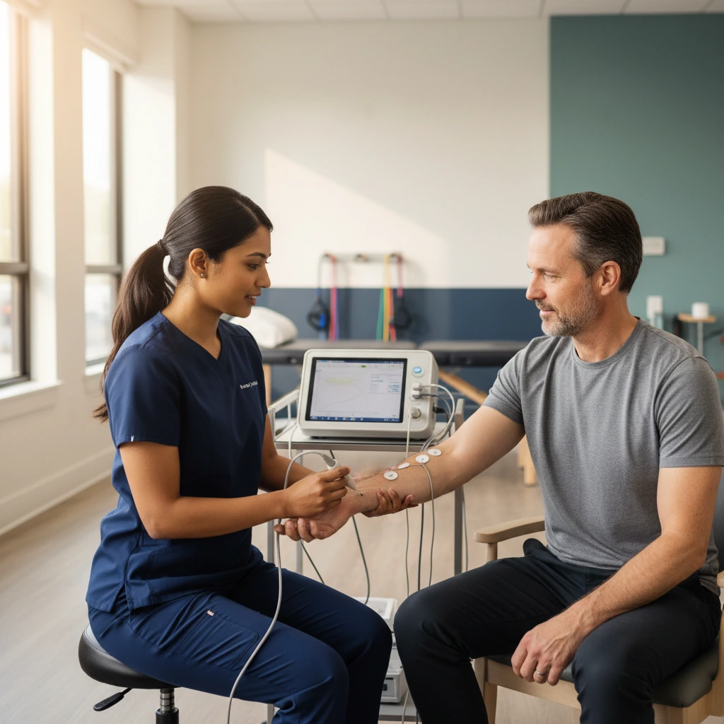 EMG nerve conduction study testing at Dynamic Physical Therapy Queens Long Island