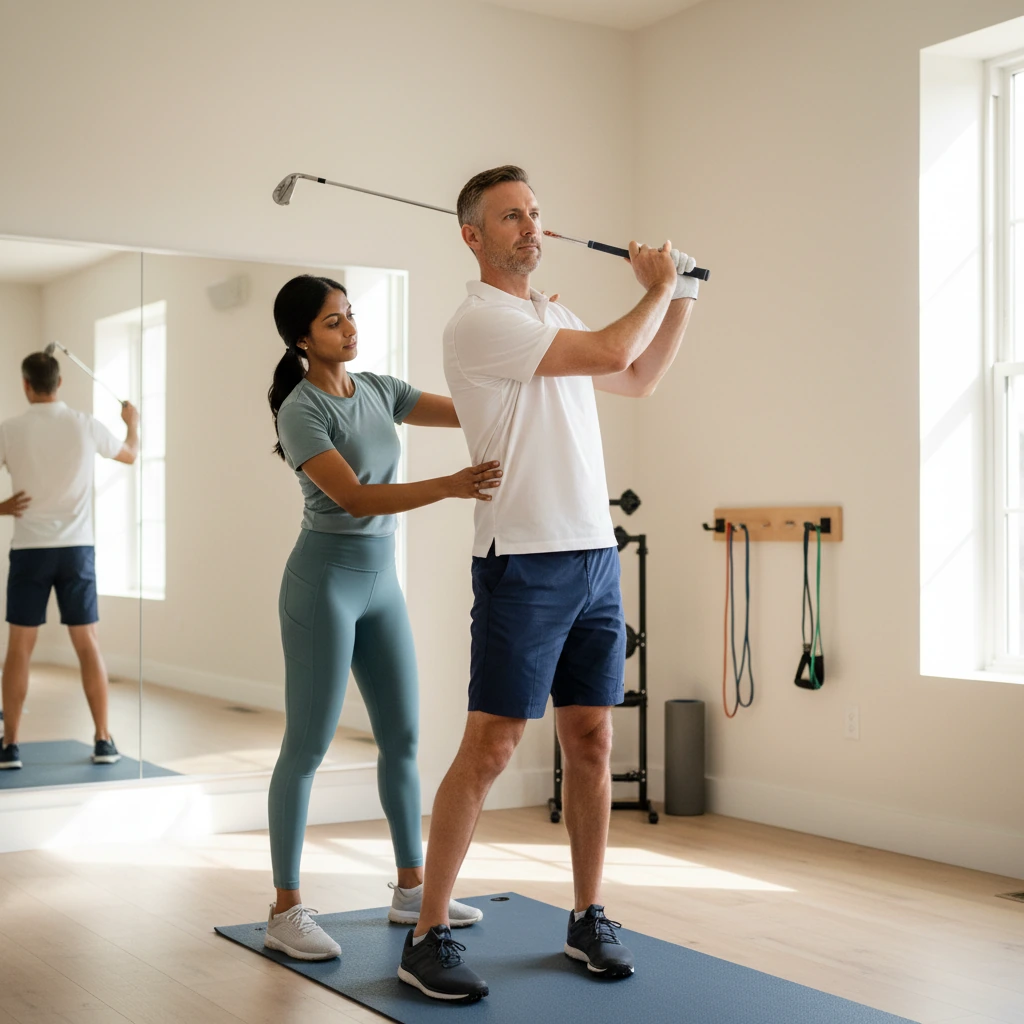 Golf performance physical therapy assessment at Dynamic Physical Therapy Queens Long Island