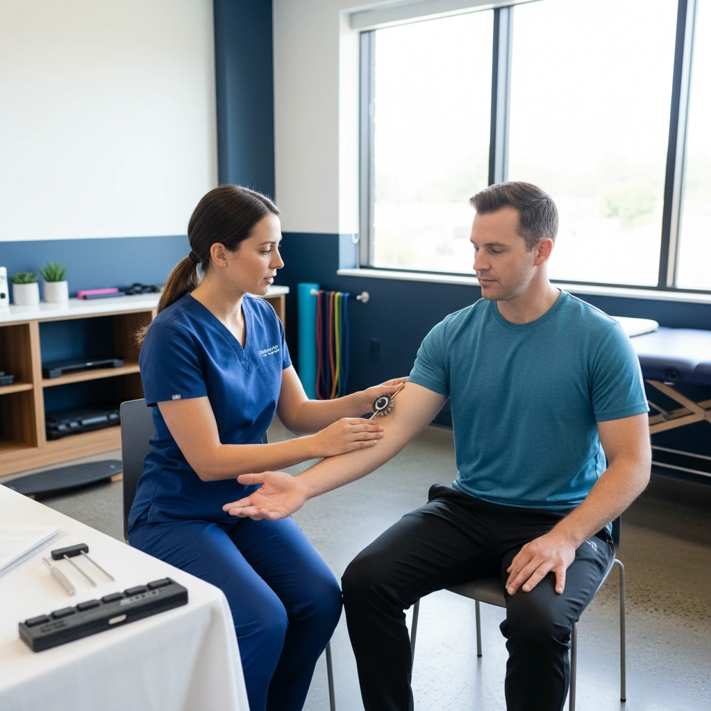 Clinical physical therapy and diagnostic care for nerve pain and numbness symptoms
