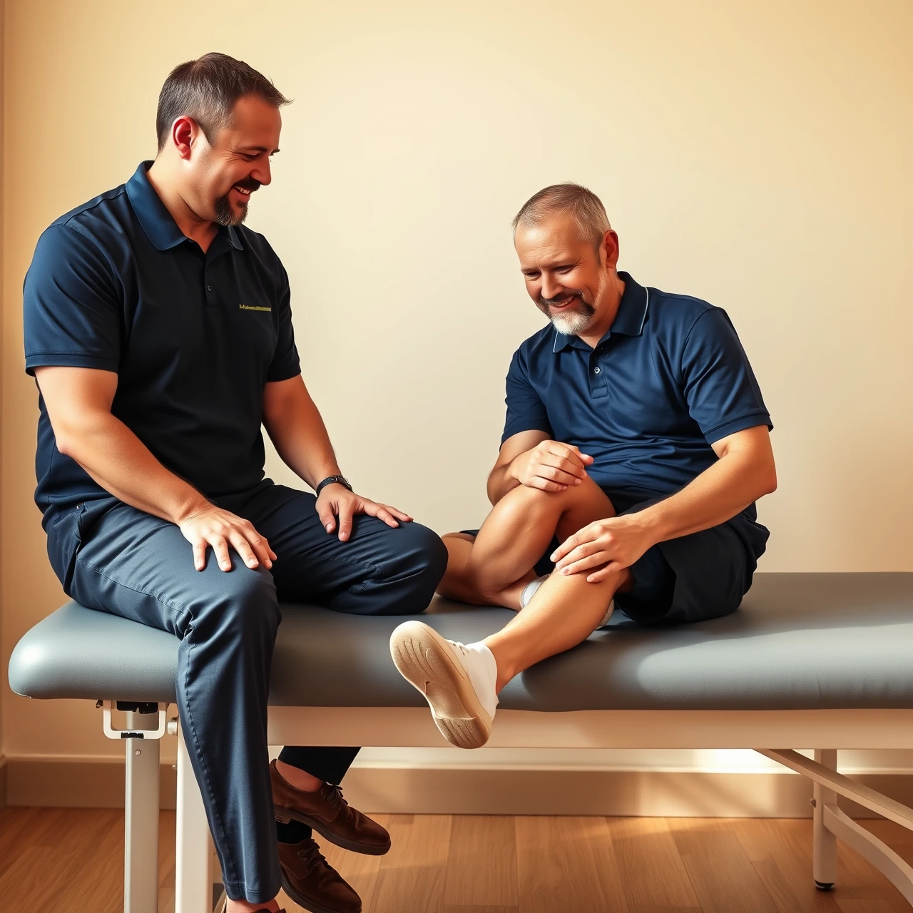 Patient receiving one-on-one manual therapy treatment during an evaluation session
