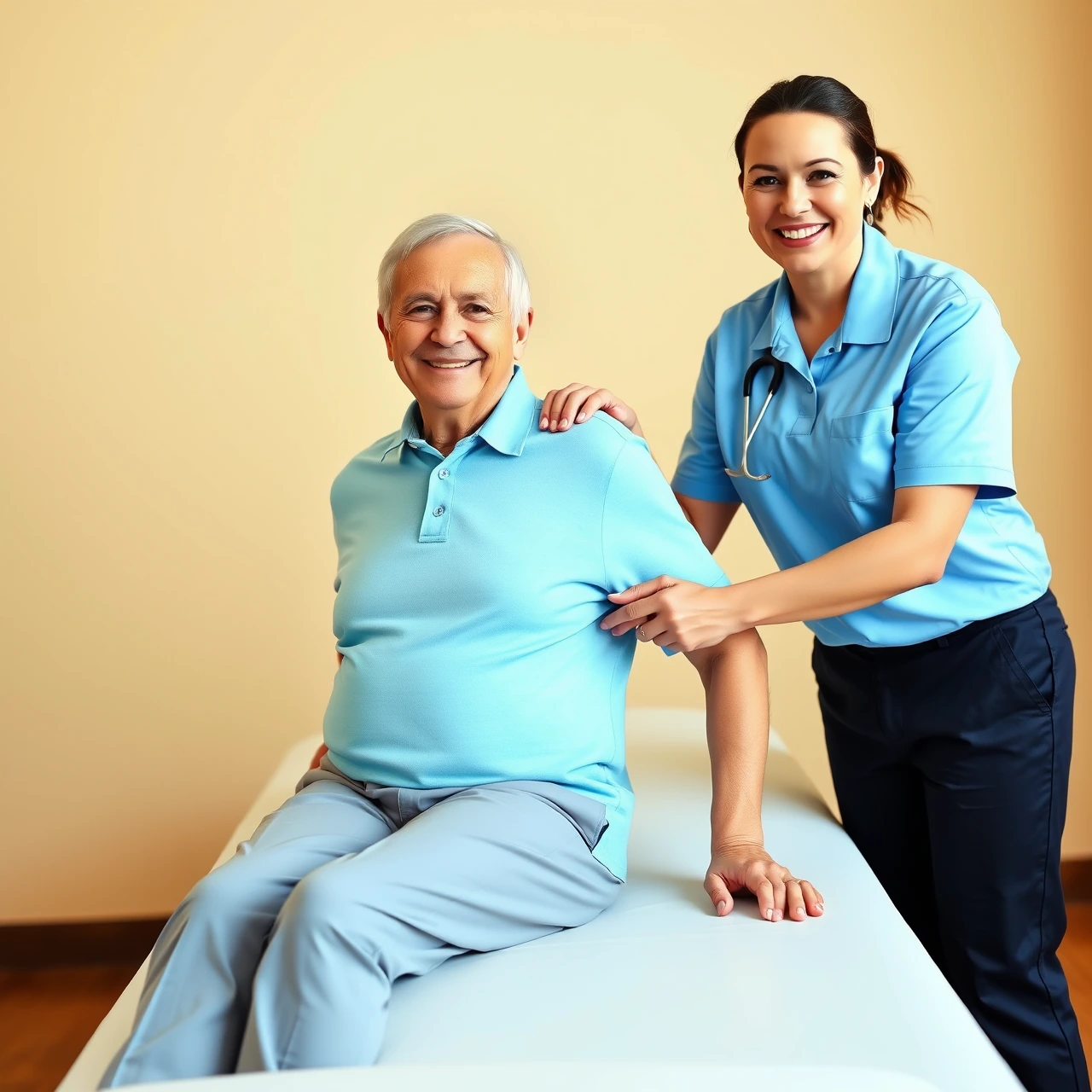 Therapist and patient in a welcoming Dynamic Physical Therapy clinic environment