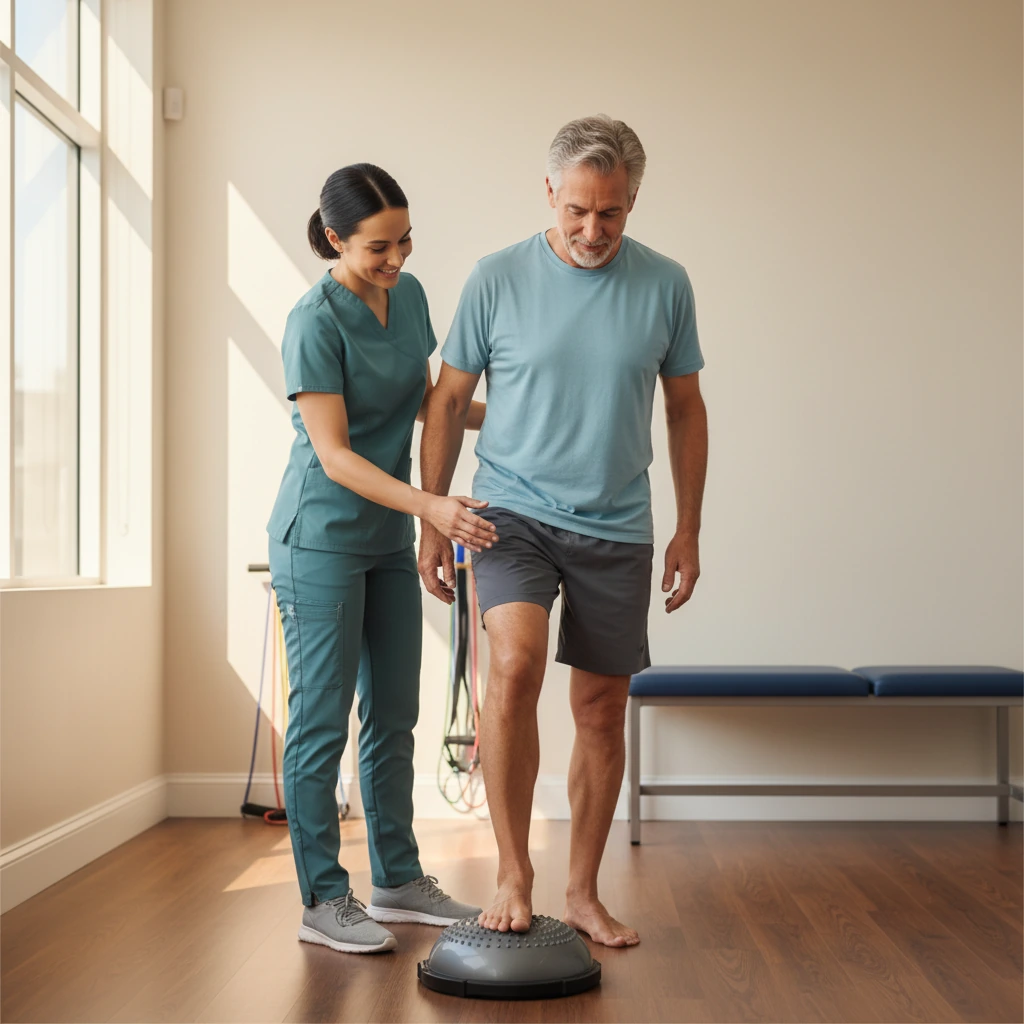 Physical therapist treating a patient with peripheral neuropathy at Dynamic Physical Therapy in Queens
